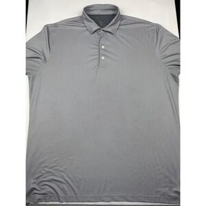 Johnnie O Polo Shirt XL Grey Geometric Print Performance Golf Short Sleeve